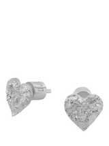 John Lewis TUTTI Revere Textured Heart Stud Earrings, Silver- Buy online at McGrocer