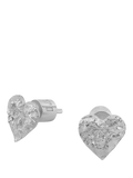 TUTTI Revere textured heart stud earrings silver - British product