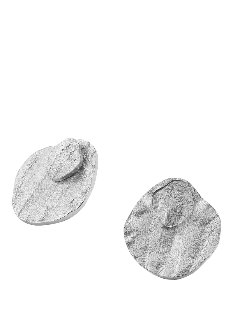 TUTTI Riva double disc stud earrings silver (British brand)