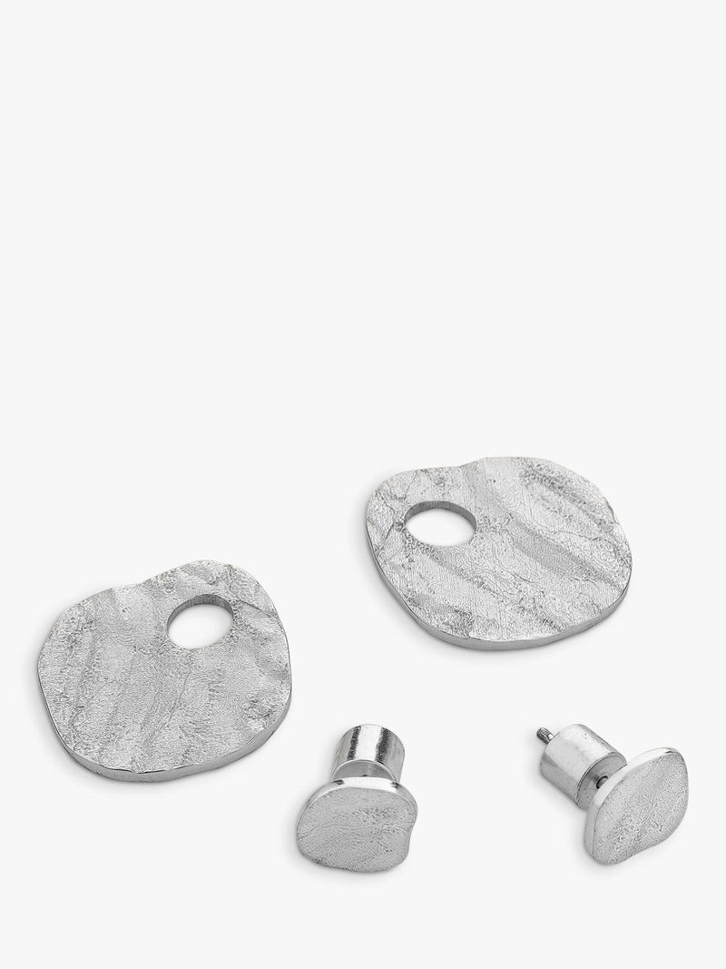 TUTTI Riva double disc stud earrings silver (British brand)