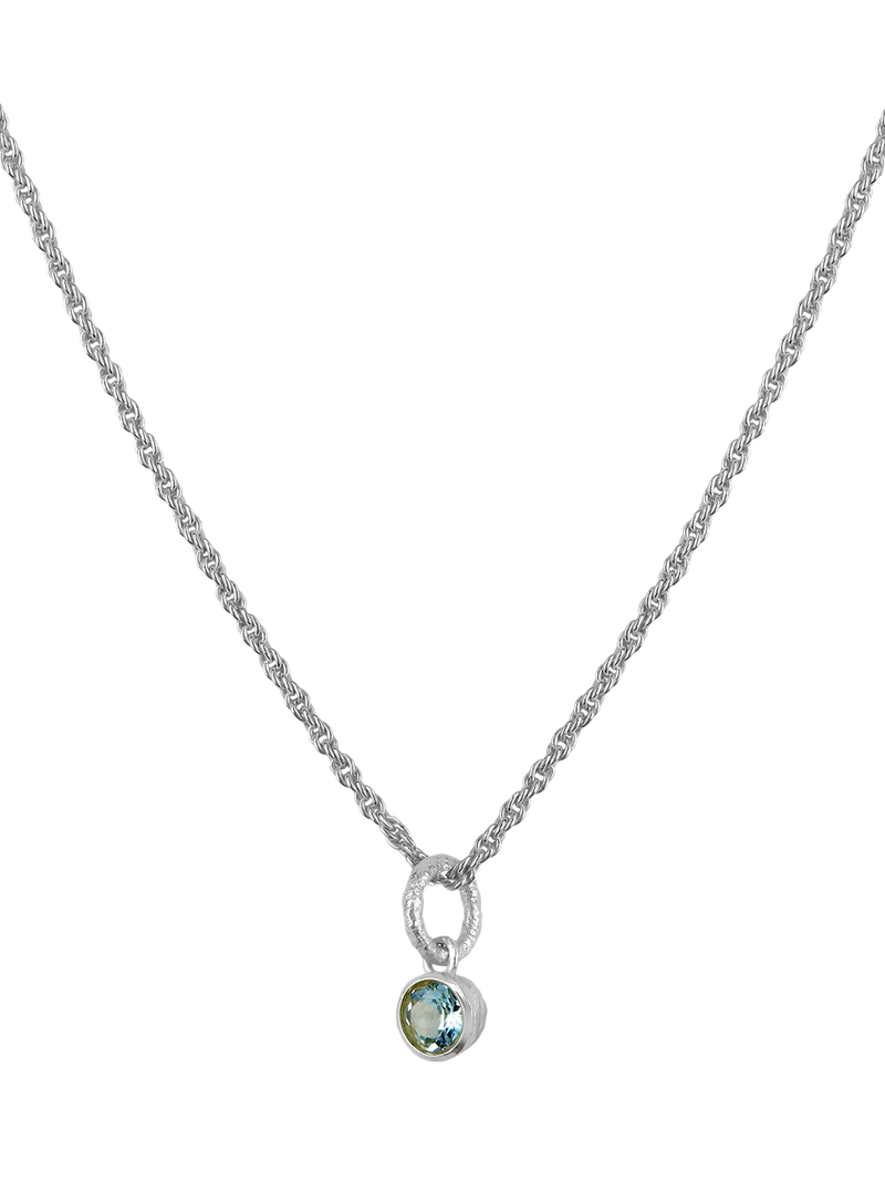 Tutti Birthstone Necklace Silver Pendant, 45cm