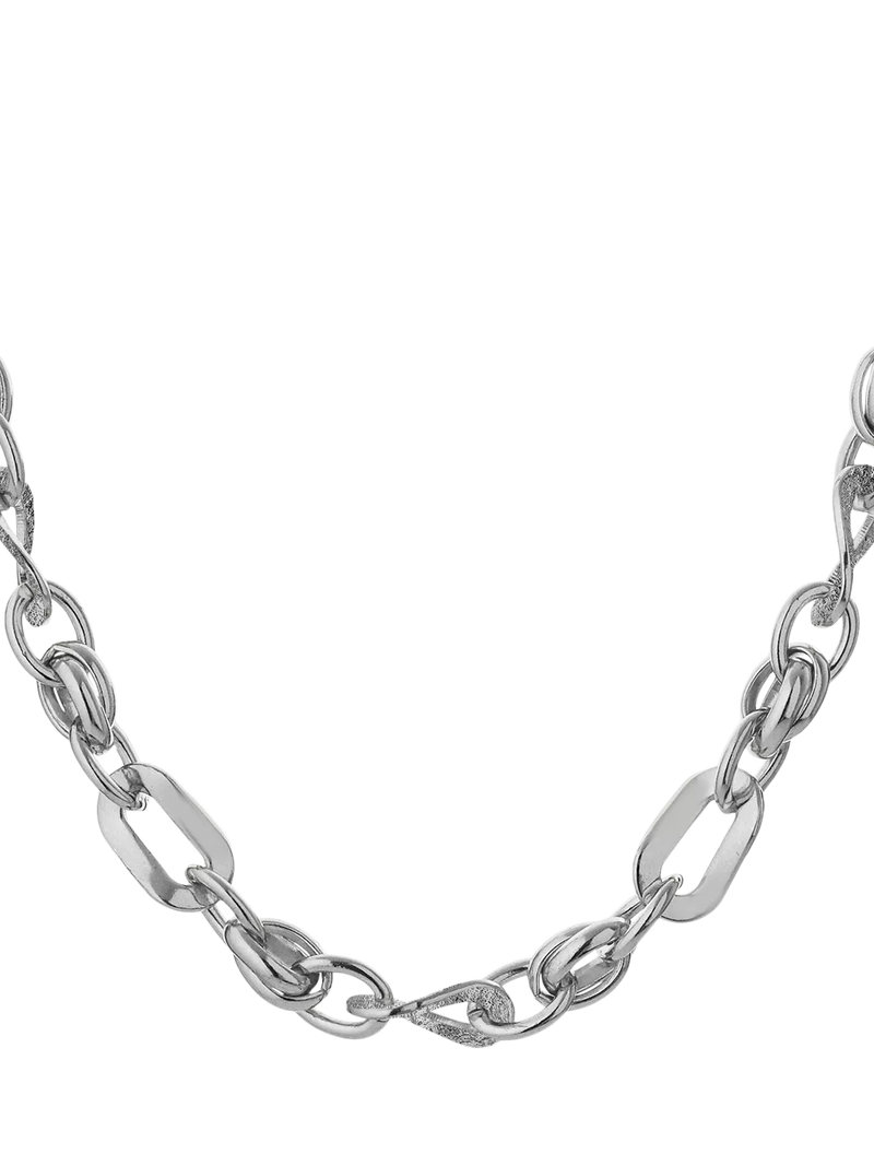TUTTI chunky wave chain necklace silver (British brand)