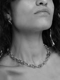 TUTTI chunky wave chain necklace silver (British brand)