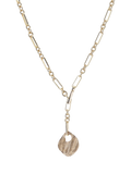 TUTTI Baia lariat disc pendant necklace gold 70cm (British brand)