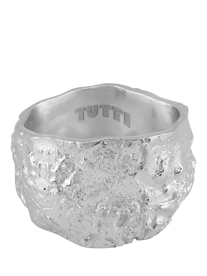 TUTTI Revere textured silver ring UK size P 1/2 - British product