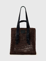 John Lewis AllSaints Lullah Mesh Tote Bag, Brown H38 x W37 x D15cm- Buy online at McGrocer