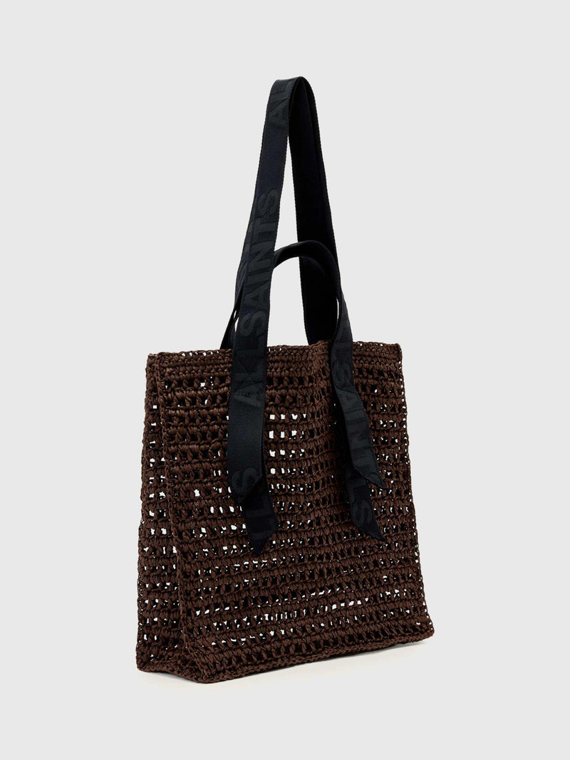 AllSaints Lullah mesh tote bag brown paper (British brand)