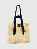 AllSaints Lullah paper mesh tote bag unbleached white, UK version