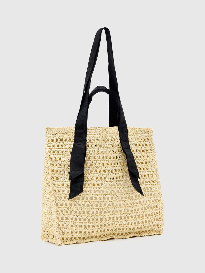 AllSaints Lullah paper mesh tote bag unbleached white, UK version