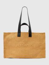 John Lewis AllSaints Lutece Raffia Tote Bag, Biscuit Brown- Buy online at McGrocer