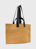 AllSaints Lutece raffia tote, biscuit brown, imported from the UK
