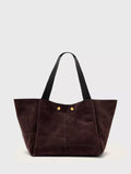 AllSaints suede tote bag burnt amber red, UK version