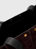 AllSaints suede tote bag burnt amber red, UK version
