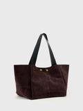 AllSaints suede tote bag burnt amber red, UK version