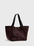 AllSaints suede tote bag burnt amber red, UK version