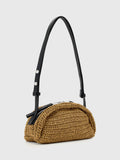 AllSaints Rosalie raffia shoulder bag biscuit brown (British brand)