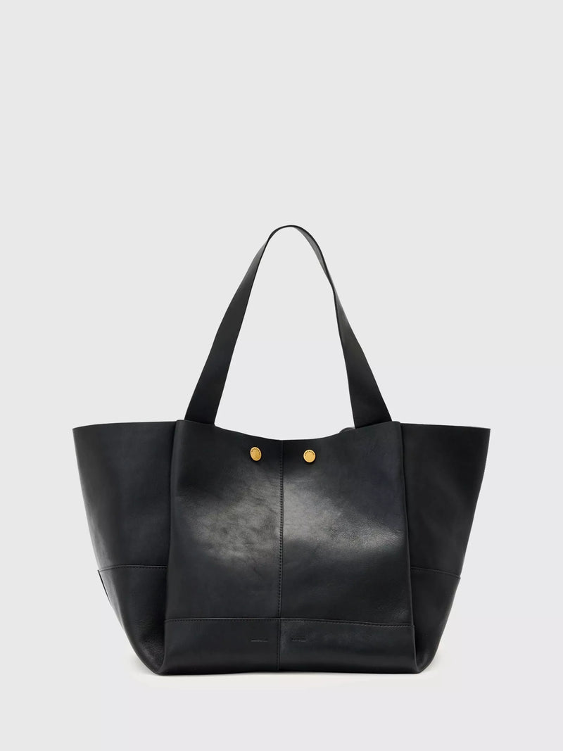 AllSaints Rosalie leather tote bag black (British brand)