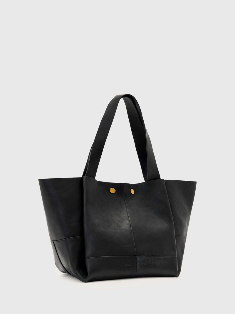 AllSaints Rosalie leather tote bag black (British brand)