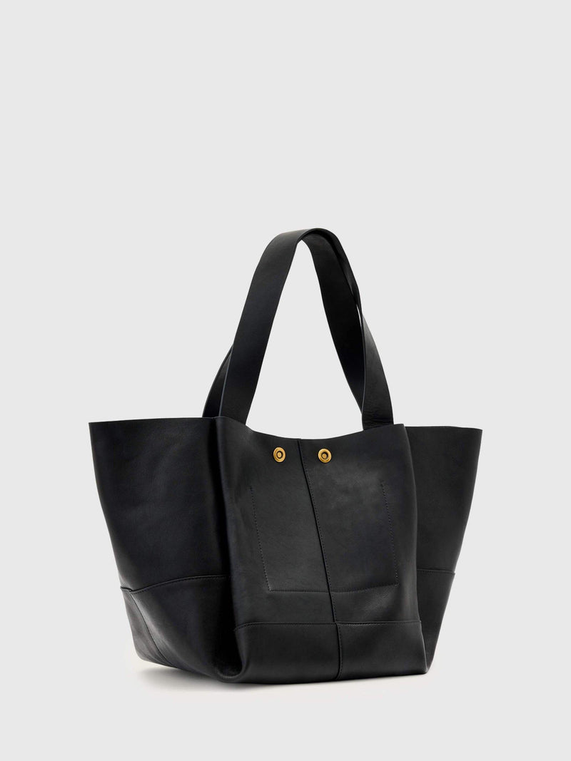 AllSaints Rosalie leather tote bag black (British brand)