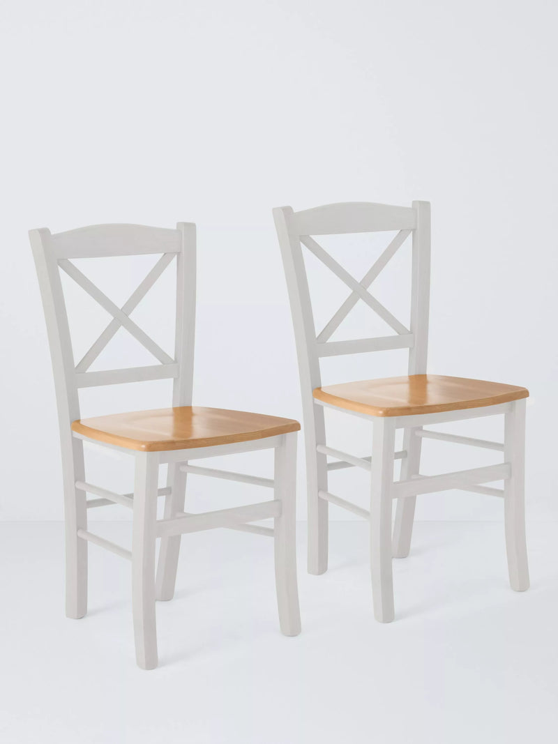 John Lewis Clayton Dining Chair Pair Natural Lacquered Beech Wood