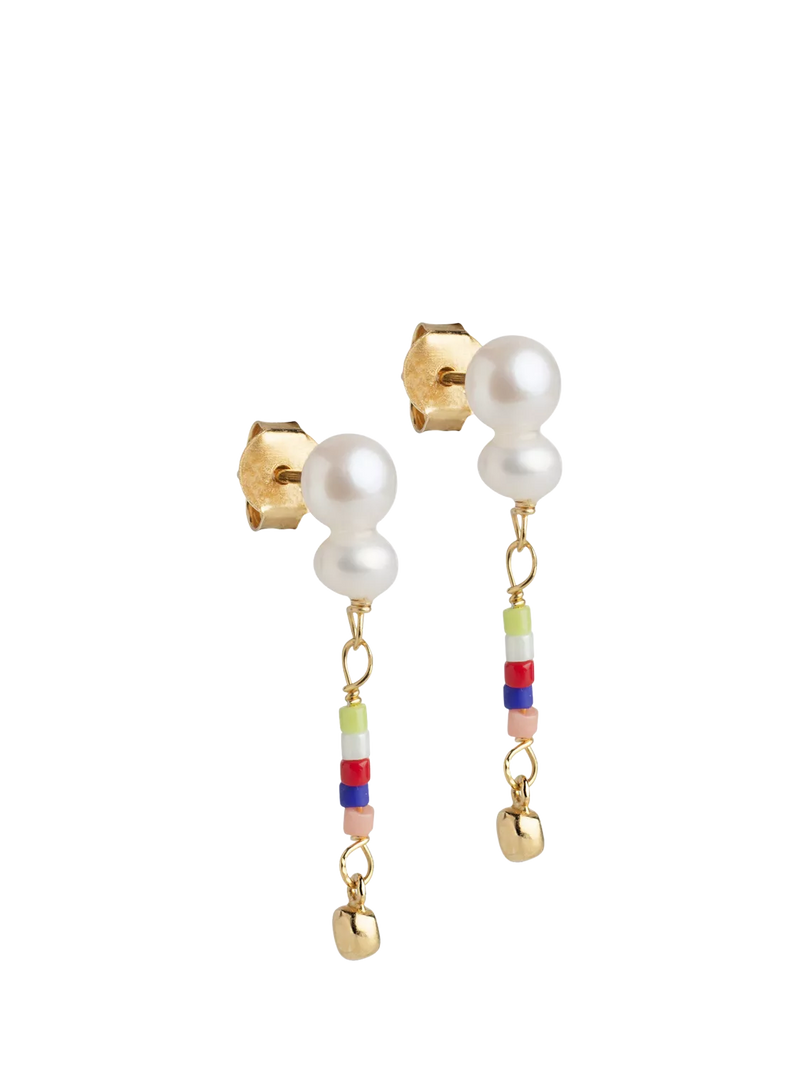 ENAMEL Copenhagen pearl drop earrings with freshwater pearls, UK version