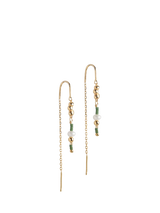 John Lewis ENAMEL Copenhagen Nara Miyuki Chain Drop Pearl Earrings, Yellow Gold- Buy online at McGrocer