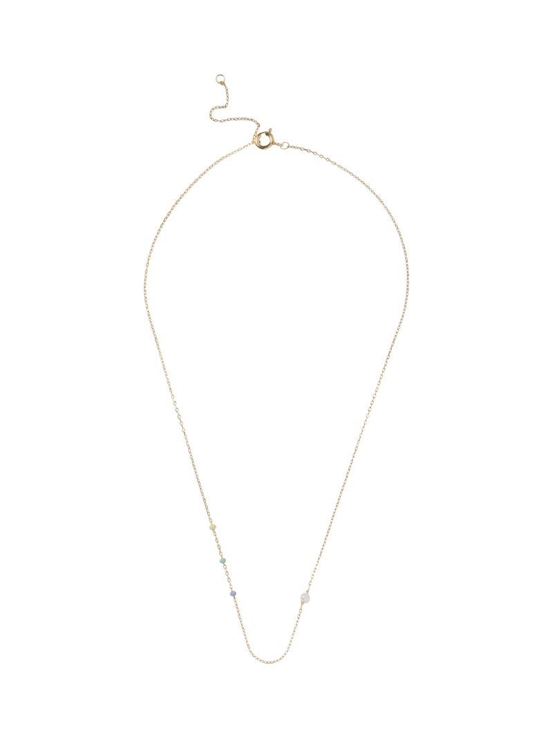 ENAMEL Copenhagen Lola bead and pearl chain necklace yellow gold (British brand)