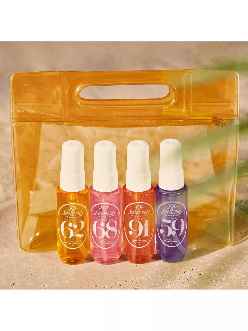 Sol de Janeiro perfume mist gift set with four travel fragrances, UK version