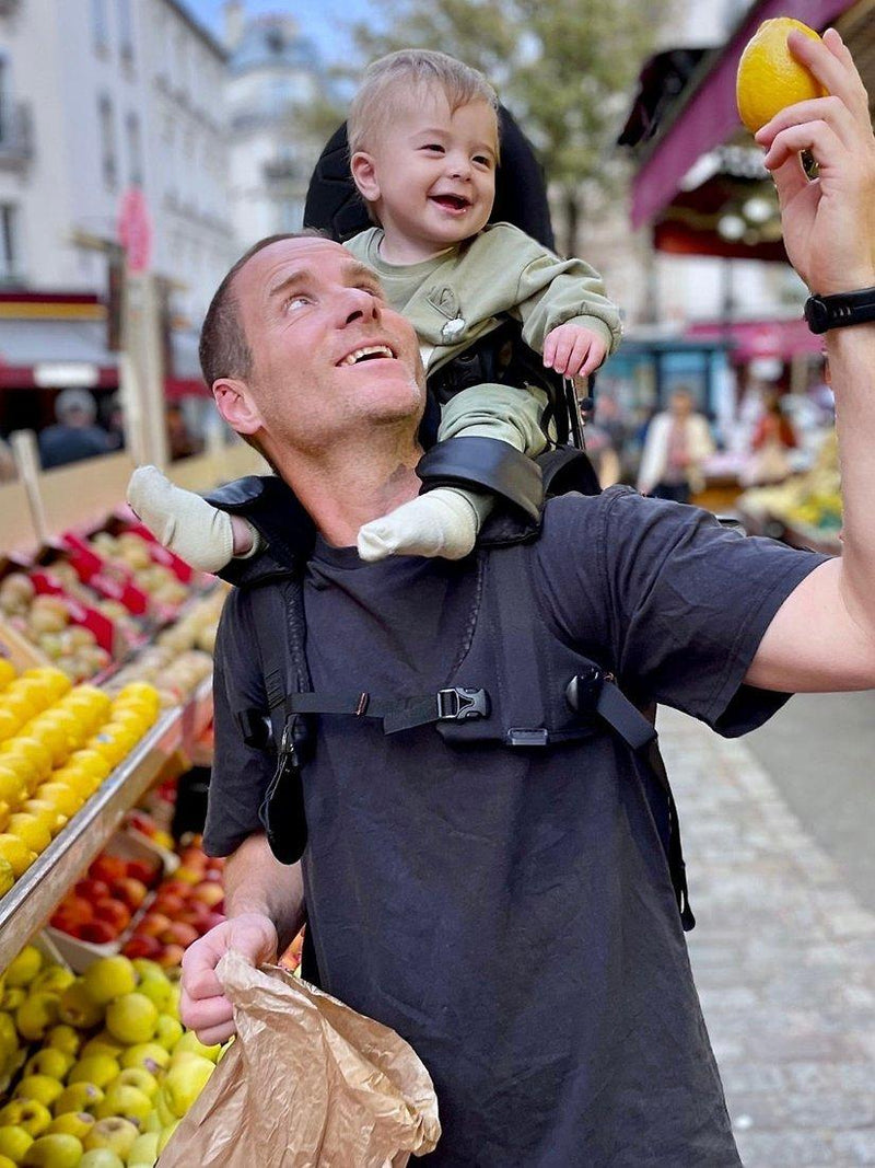 MiniMeis G5 shoulder baby carrier black, imported from the UK