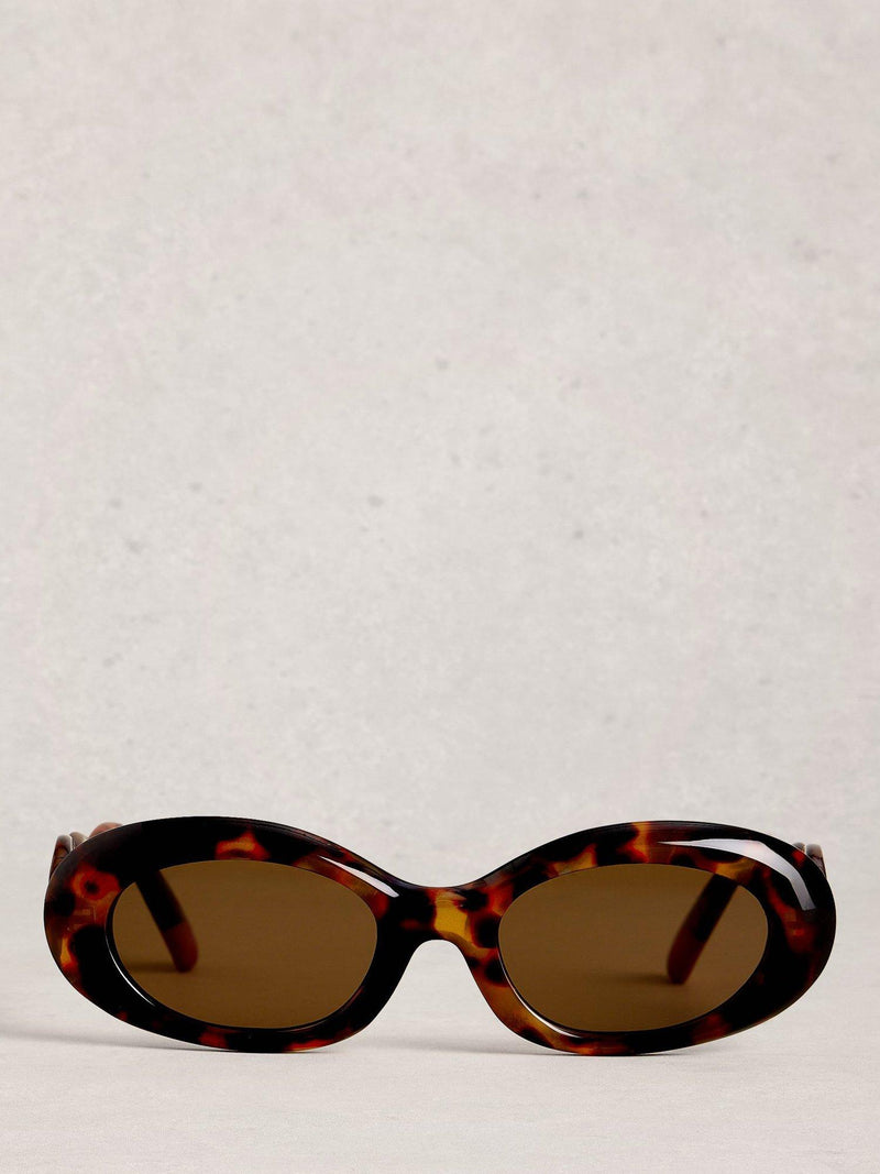 White Stuff slim oval sunglasses brown multi (British brand)