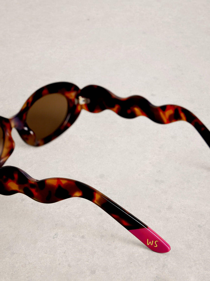White Stuff slim oval sunglasses brown multi (British brand)