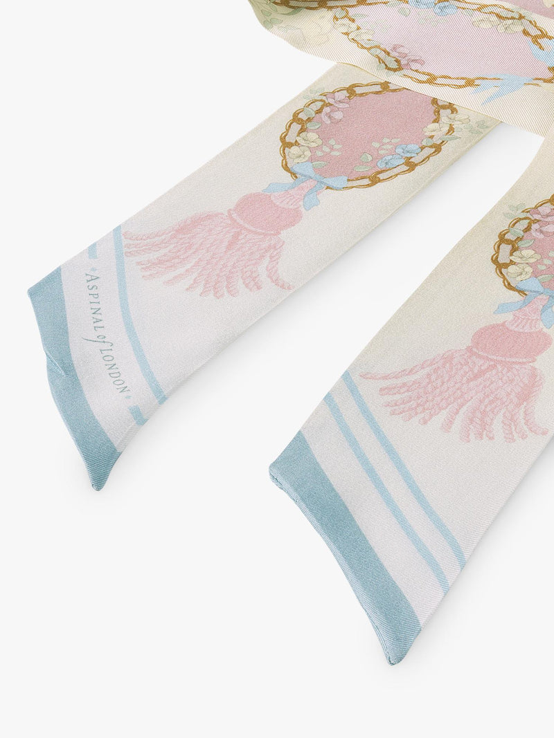 Aspinal of London skinny silk scarf Rose, UK version