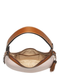 Aspinal of London small crescent bag neutral, imported from the UK