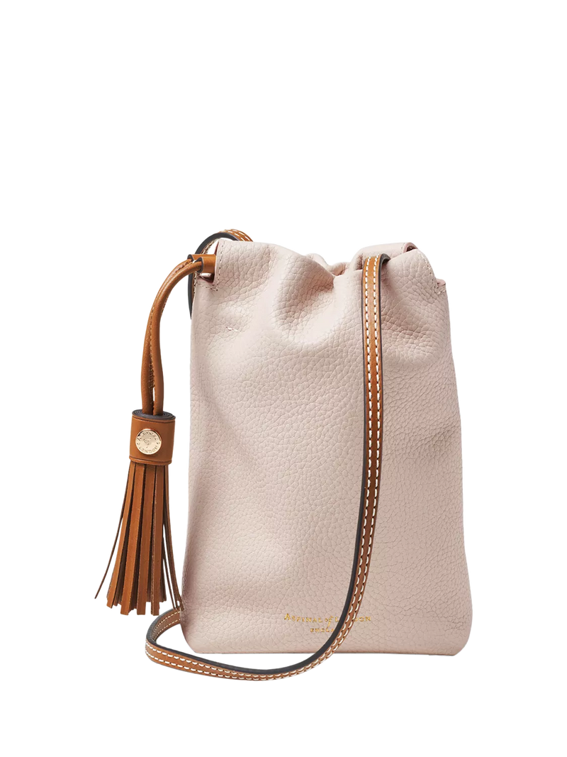 Aspinal of London Soho Leather Crossbody Pouch Bag Neutral - British product