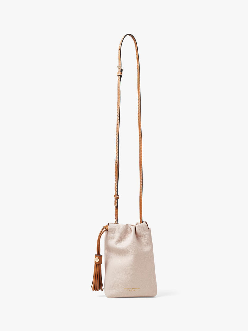 Aspinal of London Soho Leather Crossbody Pouch Bag Neutral - British product