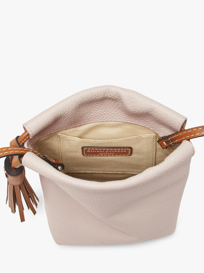 Aspinal of London Soho Leather Crossbody Pouch Bag Neutral - British product