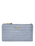 Aspinal of London Mayfair croc-effect leather purse in skyblue - British product