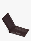 Aspinal of London pebbled leather billfold wallet chocolate, UK version