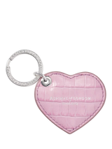 John Lewis Aspinal of London Small Heart Leather Keyring Lilac- Buy online at McGrocer