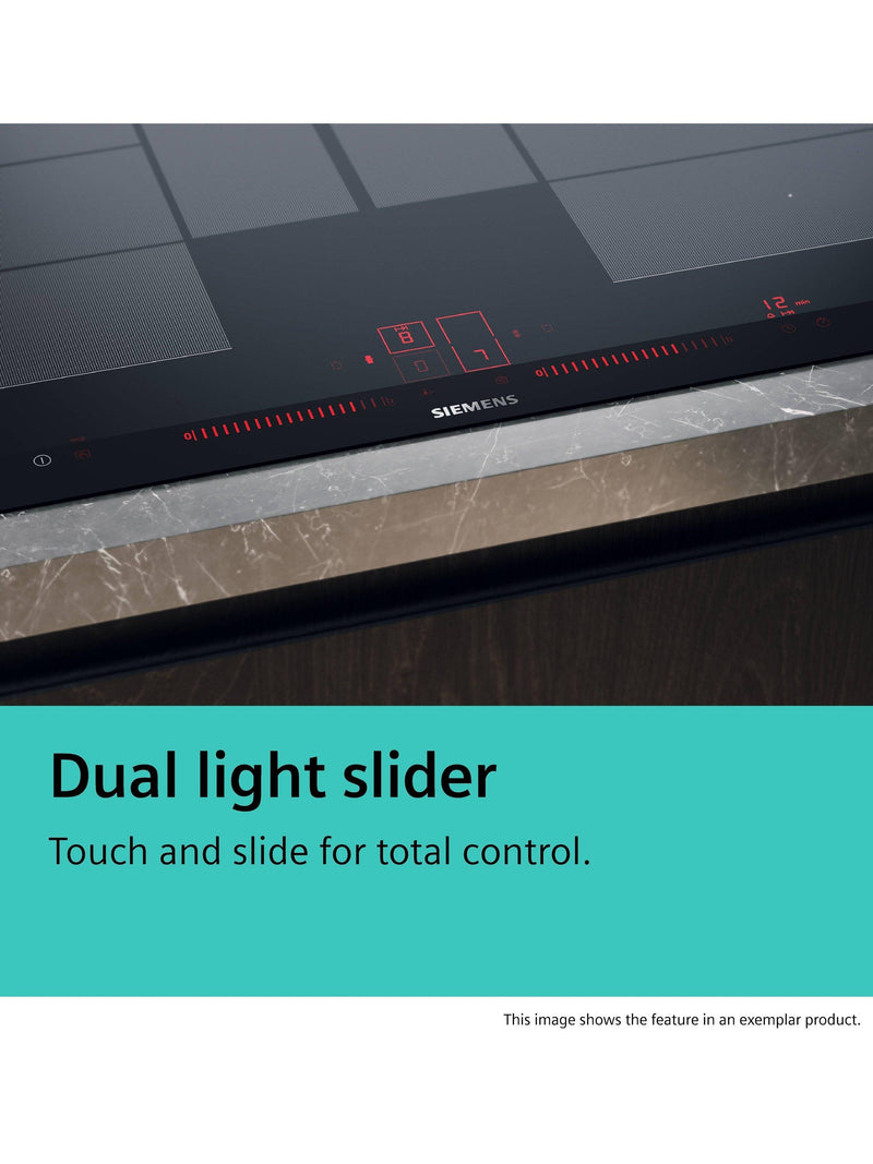 Siemens iQ700 flexInduction Plus black induction hob 80cm - British product