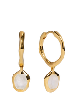 John Lewis Monica Vinader Odyssey Gemstone Drop Hoop Earrings Gold- Buy online at McGrocer