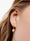 Monica Vinader gold vermeil moonstone hoop earrings, imported from the UK