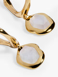 Monica Vinader gold vermeil moonstone hoop earrings, imported from the UK
