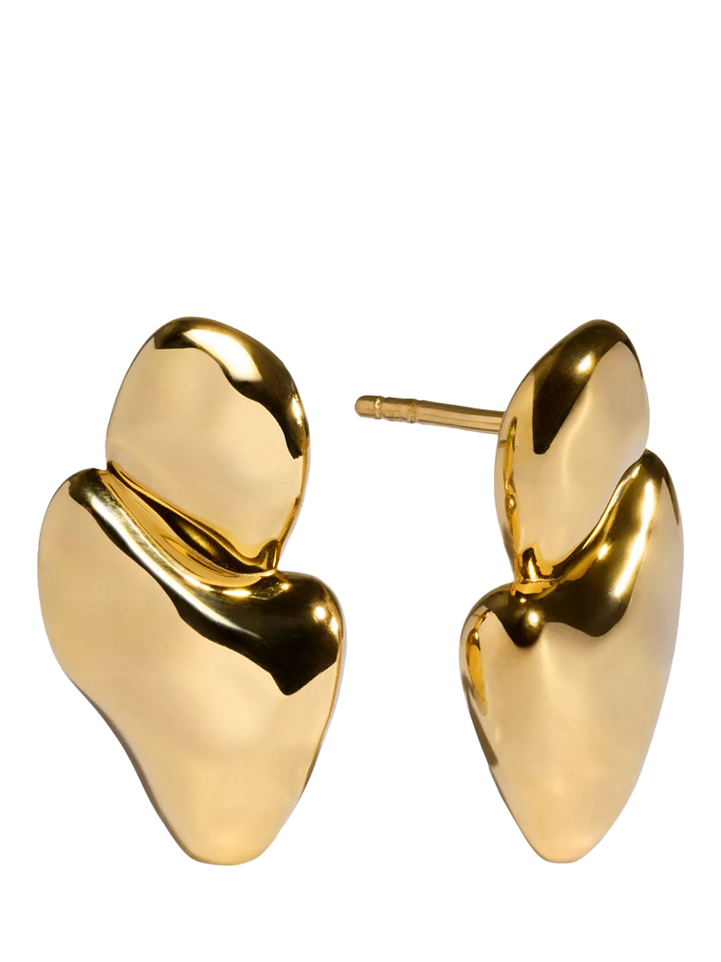 Monica Vinader gold curved stud earrings, UK version
