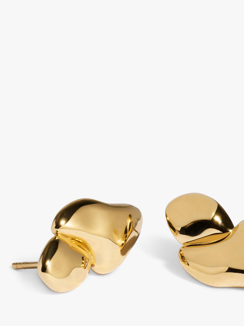 Monica Vinader gold curved stud earrings, UK version
