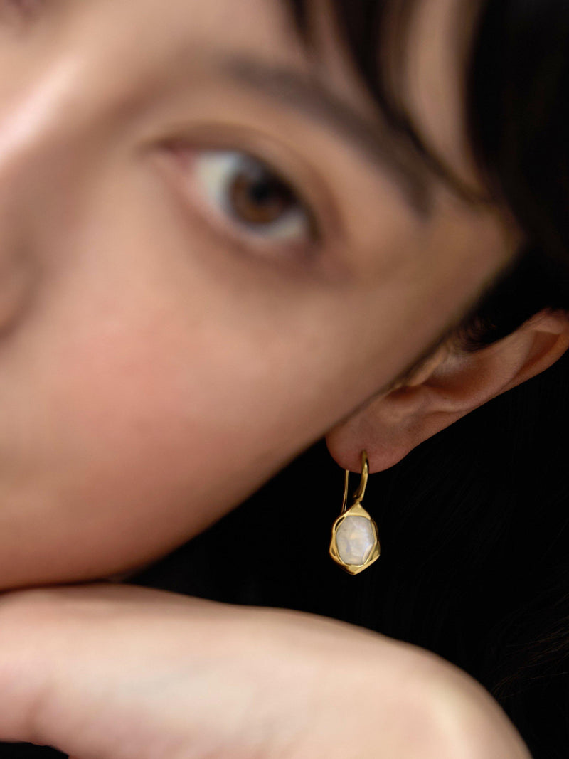 Monica Vinader moonstone drop earrings gold vermeil - British product