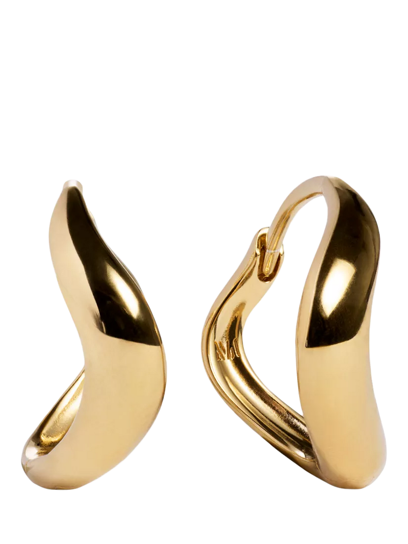 Monica Vinader Swirl Huggie Earrings, imported from the UK