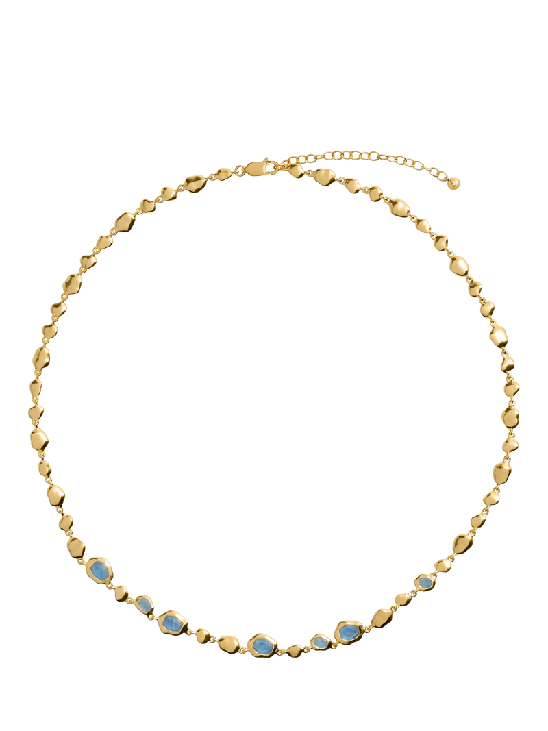 Monica Vinader Odyssey gemstone necklace gold vermeil, UK version