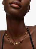 Monica Vinader Odyssey gemstone necklace gold vermeil, UK version