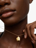 Monica Vinader textured locket necklace gold - British product